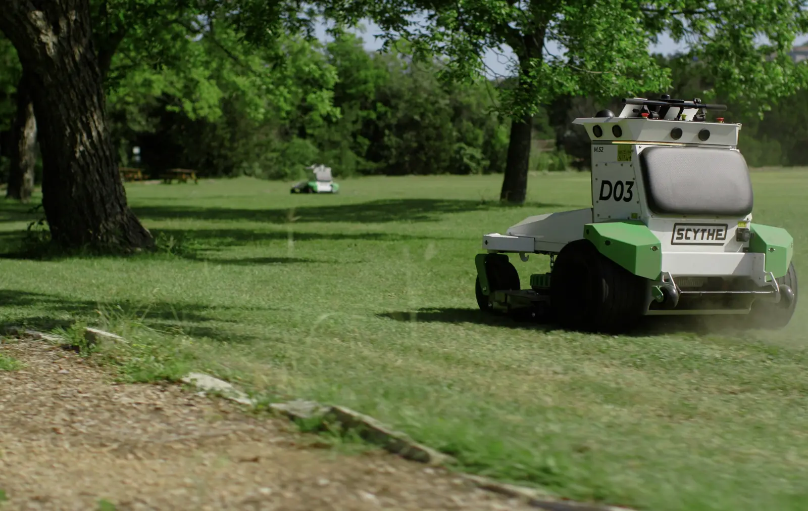 M.52 mowing an open field in Scythe mode
